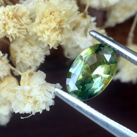 0.78ct Certified Natural Green Sapphire