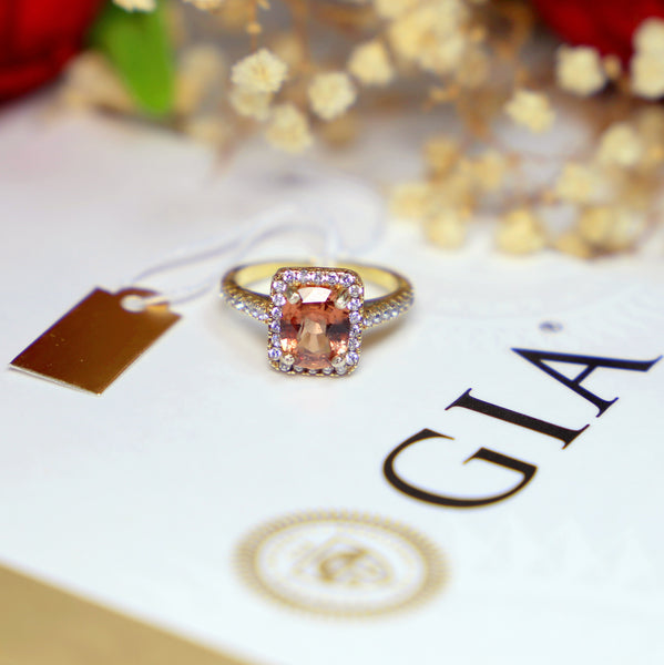 Gia certified hot sale peach sapphire